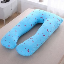U 모양 출산 베개 임신 바디 임산부 측면 침목 침구 베개 드롭, 120x60CM, CHINA, Blue moon