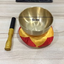 해외 명품 프리미엄 싱잉볼 불교 용품 명상 종 일본어 구리 손 망치 차크라 노래 그릇, 9cm