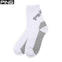 핑 핑(PING) 골프웨어 화이트 남성 사선 로고 배색 중목 양말 111B1SC706_WH