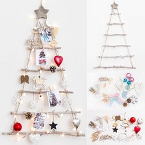 DIY 크리스마스 벽걸이 트리만들기 트리 벽 장식 데코 북유럽풍 나무 벽트리세트, B세트