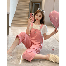 함블리 핑크 멜빵 점프슈트