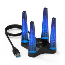 WAVLINK 데스크탑 PC용 USB Wi Fi 어댑터 AC1900 듀얼 밴드 무선 네트워크 2.4GHz 5GHz 하이 게인 안테나 MU MIMO 윈도우 11 10 8.1 8 7