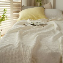 피그먼트 모달 와플 이불 담요 라지킹 얇은 이불 사계절 여름 홑 이불, Q/K(200X230), 화이트