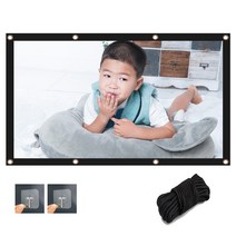 월드컵 대형 빔프로젝터 천 스크린 휴대용 프로젝터 스크린 60 72 84 100 120 인치 16:9 hd 접이식 주름 방지 캠프 영화 화면 지원 양면 프로젝션, 120인치