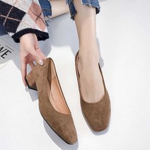 W60D076EFS 여성용 세무 신발 갈색 편한 낮은굽 구두 봄패션 코디 원피스 여자캐주얼 225 편안한여자 미시