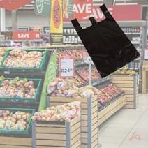 시장 일반 봉투 3호 100매 흑색 손잡이쓰레기봉투 쓰레기봉투 검정비닐봉투