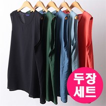 강물처럼 두장세트 E078 BZ 빅사이즈 인견 린넨 블라우스 민소매 티 반팔 여자 (8554838)