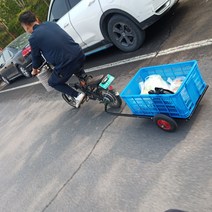 자전거트레일러 자전거 전동 자동차 차량용 후면 버킷 소형 트레일러 트롤리 카고 야외 캠핑 단거리 나들이, [03] 소형 솔리드 타이어 20 베어링, 1개