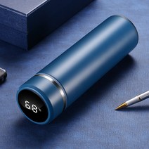 316 지능형 온도 측정 머그 차 물 분리 연장 필터 물 컵 비즈니스 선물 컵, 500ml, 위즈덤 블루