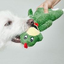 럭키페터 강아지 치킨 삑삑이 장난감 15 x 35 cm, 그린