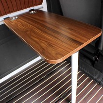 캠핑카 카라반 카운티 시티밴 내부 접이식 테이블 RV 식탁 책상, 인조대리석 블랙 데스크탑 + 브라켓