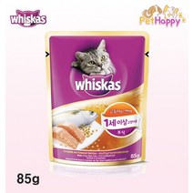 위스카스 고등어와 연어 85g 마즈 고양이 애묘 습식 사료 간식