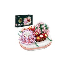 AOMIKS 블록 장난감 327pcs 어린이 어른 남자아이 여자아이 분재 화분 키트 이터널플라워 꽃 플라워 식물 관엽식물 쌓기 조립 장난감 DIY 방 인테리어 시들지 않는 꽃 세련 발광 가능 축하 생일 기념일 발렌타인데이 선물 선물 다육식물 C