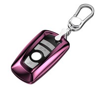 비엠 키케이스안티-분실 소프트 TPU 자동차 키 케이스 원격 커버 셸 홀더 Fob BMW 225i M240i 430i 320iGT, 08 Pink set 1