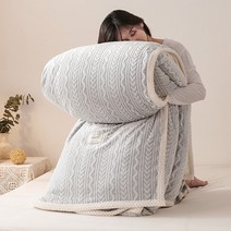 극세사겨울이불 이불 커버 담요 양면 단색 무지 키즈 성인 겨울 두꺼운 양털 더블 침대 침대보 소파, Blanket 100x150cm, CN, [08] Gray