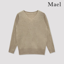마엘 마엘 홀가먼트 라쿤 브이넥 니트 A224BL02