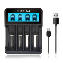 퓨어클리어 SW-4P LCD USB 4구 26650 18650 AA AAA 멀티충전기 C타입 케이블 사용가능, 퓨어클리어 SW-4P 4구 멀티충전기