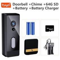 스마트 인터폰 Tuya 스마트 홈 비디오 초인종 카메라 1080p hd wifi 도어 벨 방수 ip65 전화 인터콤 5200mah 배터리 alexa google 홈, 옵션 10, 미국 플러그
