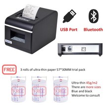 실사출력기 Xprinter XP-Q90EC 자동 커터 주방 영수증 열 프린터 58mm 급속하게 인쇄 대용량 블루투스 안드로이드, [02] USB PORT AND BT, [03] AU 플러그, 02 USB PORT AND BT_03 AU 플러그
