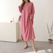 셀러허브(잡화) 여자 봄 가을 데일리 박시핏 옆트임 맥시 롱 원피스