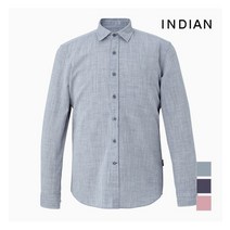 인디안 INDIAN 린넨혼방 솔리드 단색 셔츠-MIVNLXS1261