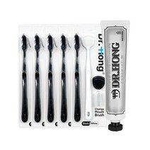 닥터홍마우스브러쉬 실리콘칫솔 5개 세트(치약 1개 랜덤증정), 색상:마우스브러쉬 실리콘칫솔 블랙 5개세트