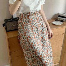 로맨틱 플라워 허리 뒷밴딩 A라인 롱치마 잔꽃 무늬 데일리 9컬러 페미닌 러블리 플레어