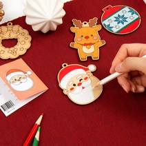 크리스마스 트리 장식 팬시우드 만들기 유아 어린이 우드아트 겨울 만들기 크리스마스키트, 루돌프