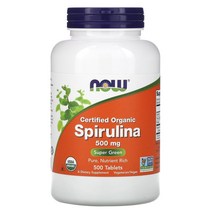 NOW Foods 유기농 인증 스피룰리나 500mg 500정, 500 mg, 100 개, 100개, 500 mg