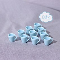 112 미니어처 인형의 집 미니 컵 음료 5 개/세트 OB11 인형 가상 놀이 주방 액세서리 장난감, [02] blue-5pcs