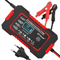 퍽셔 12V 6A 디지털 배터리 충전기 오토바이 자동차 누산기 납 산성 배터리용 완전 자동 수리 충전, Red, 미국, 1개