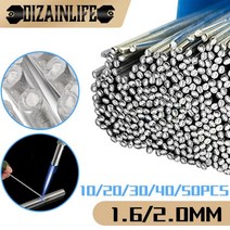 실버 알루미늄 용접봉 저온 쉬운 용융 납땜 코어드 와이어 스틱 세트 필요 없음 솔더 분말 용접 바 1.62.0mm, 1.6mm, 50개