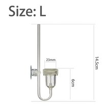 co2레귤레이터 분배기 레귤레이터 이탄 S/M/L 수조 투명 아크릴 CO2 디퓨저 흡입 컵 포함 미니 리파이너, 06 L-2
