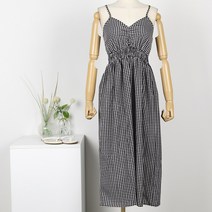 퍼니걸스 7079 고방 체크 밴딩 뷔스티에 롱 원피스 여성의류