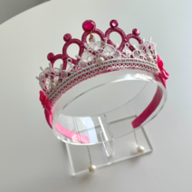 마이블레스 어린이 여아 공주머리띠 레이스 왕관 귀걸이 헤어밴드 티아라