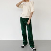 컬러 코듀로이 루즈 일자 팬츠