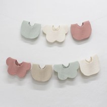 수피아코코 6중 거즈면 솜사탕 아기 턱받이 아기빕, 플라워, 민트