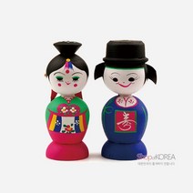 목각혼례인형(대)-신랑신부, 전통포장 - 1개비용