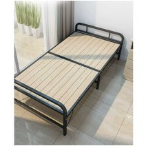 접이식 침대 프레임 철제 싱글 1m 1.2m 원룸 기숙사, (철골 원목 침대) - 폭70CM