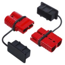 소켓 커넥터 2 개대 50a 배터리 트레일러 쌍 충전 플러그 빠른 커넥터 키트 연결 분리 윈치 전력 케이블 커넥터, 빨간색
