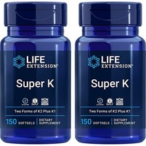 멀티비타민 Life Extension Super K 150 Softgels (Pack of 2) with Vitamin K1 and K2 Supplement