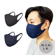 퓨어스텔라 비말차단 다회용(세탁가능) 핏이 세련된 컬러 마스크 (특대 대 중 소 특소형), 블랙, L (성인 여성/남성)