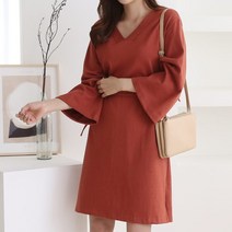 수키 브이넥 면 원피스 1038483