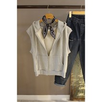 나무옷장 베스트 후드 집업 조끼