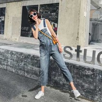 [Hot sale]0329_여자 연청 멜빵 발랄 스타일 여행 학생 긴바지 코디 _Shop_*