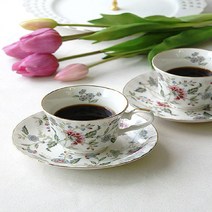 allution_올루션몰_미하루 커피잔 2인세트 Ver2 플라워커피잔 커피머그잔 도자기커피컵 금장도금커피잔 커피잔_올루션몰_allution, 옵션없는_단일상품, 옵션없는_단일상품