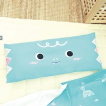 베베끌레르 사계절 와이드 베개(양면 아기 베개), 선택안함, 2.민트디노커버+베개(솜구성))