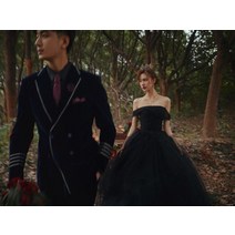 캐주얼 커플 시밀러룩 웨딩화보 촬영 스튜디오 웨딩드레스 뉴트로 블랙 일자핏 포토 투어
