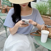 [제작] 하쯔 배색 린넨 티셔츠 65952 빅사이즈 여성