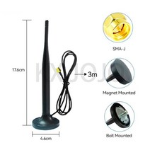 라디오 주파수 밴드용 FM 안테나 어댑터 흡입기가 있는 마그네틱 베이스 3dBi SMA 수 인터페이스, [01] SMA Male